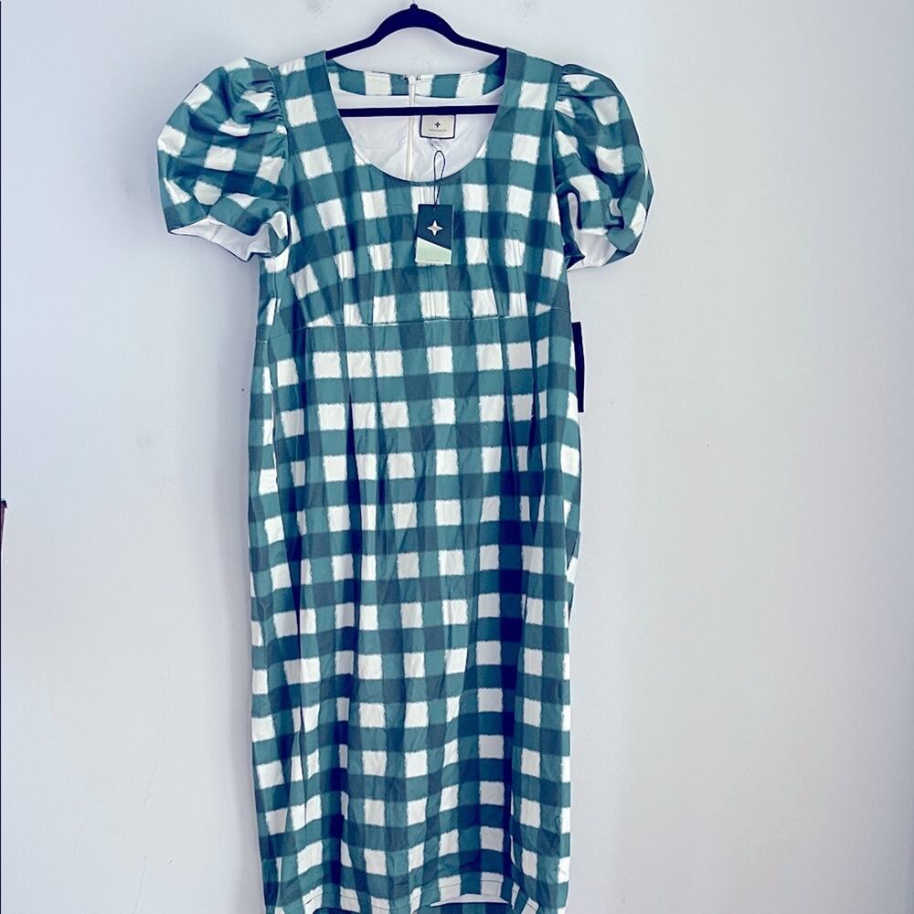 NWT Tuckernuck Juniper Warped gingham Alexandria Plus Size Midi Dress sz XXXL